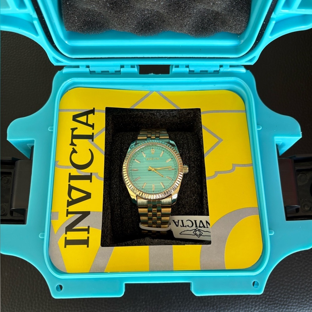 Invicta Celestial Men’s Watch 36mm Gold Blue face (69174) with hard case - Picture 2 of 4
